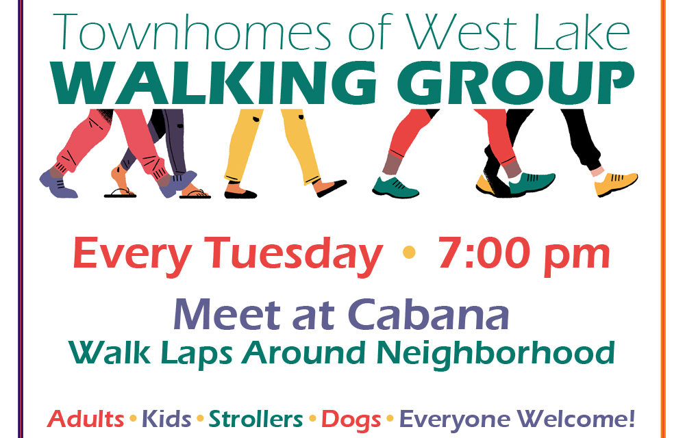 Starting October 1: Weekly Tuesday Walking Group!